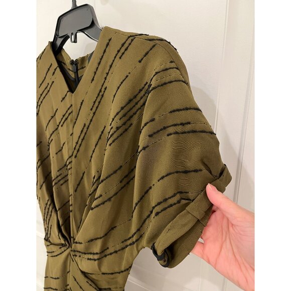 Proenza Schouler Vivienne Striped Asymmetric Dress in Green size 0 Maxi - Picture 10 of 16